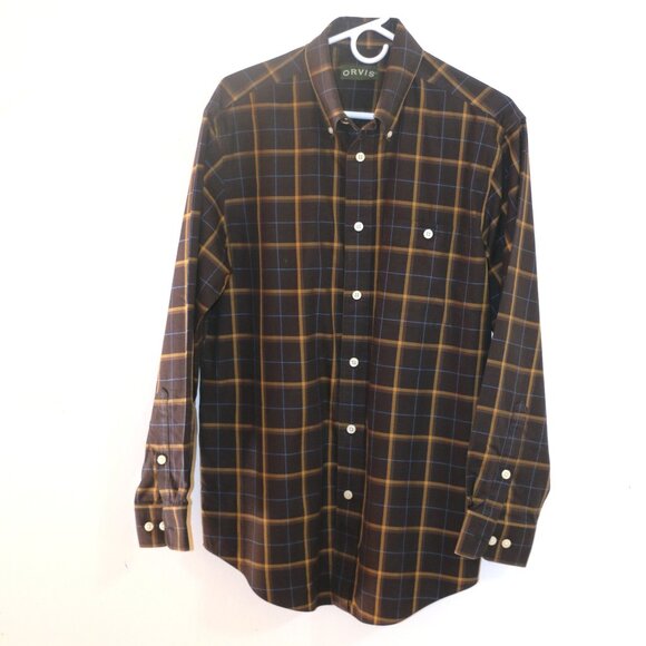 Orvis Cotton Button Down, Medium Plaid Shirt - Picture 1 of 3